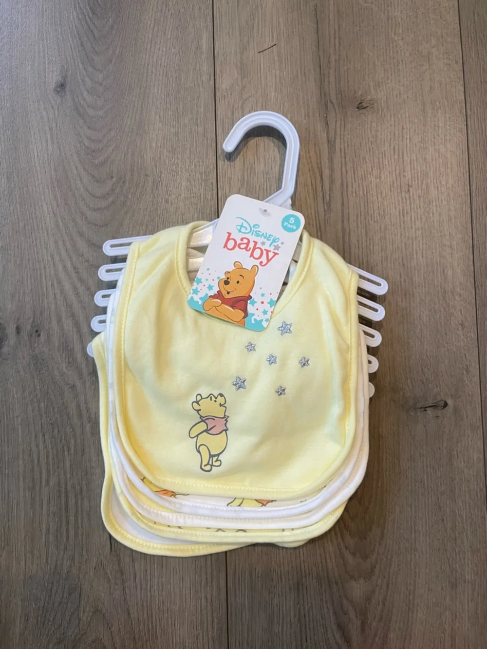 Disney Baby Yellow Winnie the Pooh Star Bibs - Pack